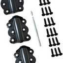 QCAA Door Spring Hinges, -3/4", Each Set Including PCS Self Closing and 1 PC Adjustable Self Closing Door Hinge, Black, 1 Set, Made in Taiwan