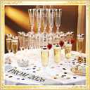 Jingmore 48 Pack Prom 2026 Plastic Graduation Champagne Flutes 5 oz Disposable Graduation Cocktail Cups Transparent Mimosa Glasses Party Favors Drinkware for Graduate Party(Prom 2026,Silver)