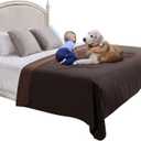 MBJERRY Waterproof Dog Cat Blanket Cover - Reversible Pet Blankets Washable Puppy Pee Blanket Throw(Chocolate Brown/Brown,60 x 80 Inches)