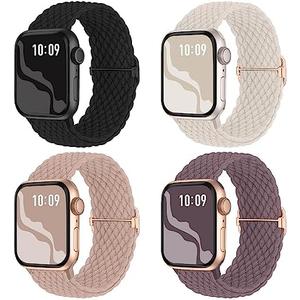 Braided Stretchy Solo Loop Compatible for Apple Watch Band 38mm/40mm/41mm/42mm for Women Men, Nylon Elastic Straps Wristbands for iWatch Series 10 