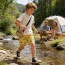 westwolf Boys Swim Trunks Compression Liner Bathing Suit Quick Dry Swimsuit 5-16T (Yellow)