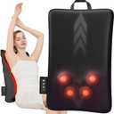 Rechargeable Walking Full Back Massager for Pain Relief Deep Tissue,Newly Upgraded 4D Ultra-Thin Back Massager with Heat,Versatile Portable for Office, Home and Car,Gifts for Women Men (Black)