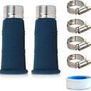 2-Pack Water Versatile Hose Adapters with Thickened Silicone Sleeve,Easily Connects to Sink, RV, Garden, and Bath Faucets with Stainless Steel Clamps