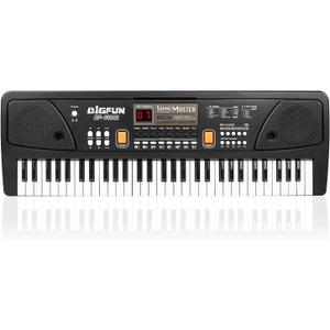 LeeQee Digital Keyboard Piano for Kids & Beginners, 61 Keys Multifunction Electric Piano Keyboard with Microphone, Educational Instrument Musical Toy for 3-12 Years Old Boys Girls (Black)