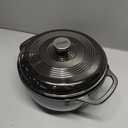 Lodge Essential Enamel Cast Iron Dutch Oven - Perfect for Bread Baking, Braising, Marinating & Slow Cooking - Features Moisture-Sealing Lid & Dual Handles - Kitchen Essentials - 6 Quarts - Midnight Chrome