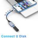 Lightning to USB Camera Adapter Lightning Female USB OTG Cable Adapter for Select iPhone,iPad Models Support Connect Camera, Card Reader, USB Flash Drive, MIDI Keyboard, Grey