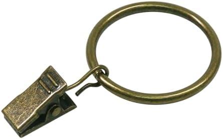 Coideal Curtain Rings with Clips Bronze - 40 Pcs Metal Drapery Clip Ring 1.26 in Interior Diameter, Fits up to 1 in Curtain Rod