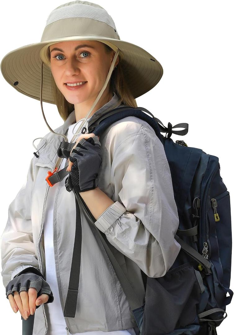 Peicees Fishing Hat UPF 50+ Wide Brim Sun Hat for Women Sun Hat with UV Protection, Safari Hats and Hiking Hats for Women