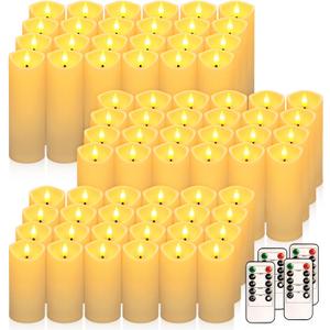 72 Pack Ivory Flameless LED Simulation Candle with Remote Control