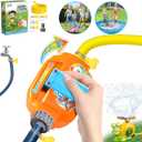 2 x Water Valve for Sprinkler Toys, Adjustable Water Flow Pressure Control Toy, New Creative Ways to Play, Kids Water Splash Pad & Sprinkler Accessories with 2M Hose for Fun Summer Outdoor Games