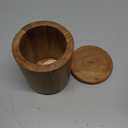 NIRMAN Acacia Wood round wooden storage jar with Lid for Keeping Cookies, Coffee, Flour, Sugar, Rice & Other Dry Foods (4.5" x 4.5" x 6")