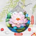 5 x Lotus Stained Glass Ornament - Christmas Tree Decorations, Lotus Ornaments for Christmas Tree, Holiday Presents