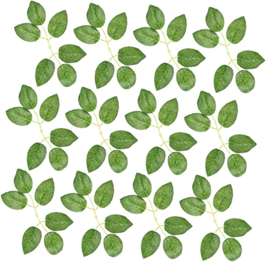 40pcs Simulation Rose Leaf Fake Greenery Plants for Craft DIY Wedding Party Decorations