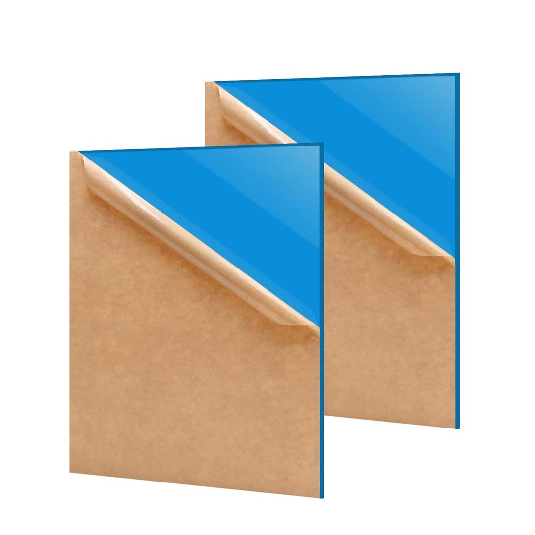2 Pack 12'' x 16'' Opaque SkyBlue Acrylic Sheet, 3mm Thick Acrylic Plastic Sheets Plexiglass Boards for Laser Cutting and DIY Craft Projects
