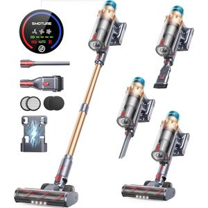 Cordless Vacuum Cleaner, 550W 45KPA 60 Mins Runtime Self-Standing Vacuum Cleaners for Home, Stick Vacuum with Charging Dock Station Removable Battery, Handheld Vacuum for Pet Hair/Carpet/Floor