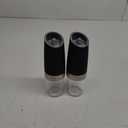 XinXu Gravity Electric Pepper and Salt Grinder Set, Adjustable Coarseness, Battery Powered with LED Light, One Hand Automatic Operation, Black -2 Pack (2.5 x 2.5 x 7.9 inches)