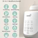 GROWNSY Nutri Bottle Warmer with Innovative Auto-Lift Feature, 10-in-1 Fast Baby Bottle Warmer with Night Light, Retain Nutrients Milk Warmer for Breastmilk&Formula (Grey)