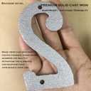 Cobata 4 inch Cast Iron Mailbox Numbers - Screw In & Hammer Surface Finished House Numbers - Rustproof/Fade Anti-resistant/Silver/Number 6