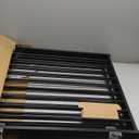 No Pawblems Free Standing Dog Gate with Door, 30'' Tall Foldable Dog Fence for Indoor & Outdoor, Up to 104 Inch Extra Wide Puppy Gate for Stairs, Hallways, Doorways, Deck, Yard (Black, 4 Panels)