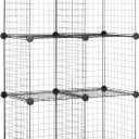 Amazon Basics 6 Cube Wire Grid Storage Organizer, Stackable Cubes, Cubby Bookcase, Display Shelf, 14" D x 14" W x 14" H, Black
