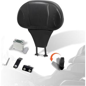 FOVPLUE Adjustable Rider Backrest,Detachable Plug-in Driver Backrest Pad w/Mounting Kit for Harley Touring 2009-2025,for CVO Road Glide Street Glide Tri Glide FLHTK/L Electra Glide Road King,Style 4