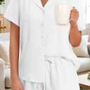 CRAZY GRID Women's 2 Piece Lounge Sets Summer Pajama Set Matching Outfits Short Sleeve Top and Shorts Loungewear