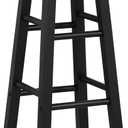 Linon Zeke Black Solid Wood Backless Round Barstool with 29 inch Seat Height