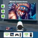 Mini Projector, HY300 PRO Portable Projector, Support 4K 1080P with Dual-Band WIFI6 5G Wireless 5.0 Bluetooth Android 11, 180 Rotatable, Auto Keystone Correction, 35"-130" Screen Video Projector