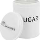 Lurrose Sugar Container: Metal Sugar Canister - Coffee Bean Container - Tea Canister - Cookie Jar for Home kitchen (As Shown1)
