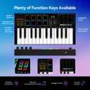 TERENCE MIDI Controller Keyboard Professional 25 Keys MIDI keyboard Piano 500mAh Battery 8 RGB Pads 360° Endless Knob 8 Assignable Knobs OLED Display for Multiple DAWs and Devices