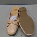 Trary Mules for Women 2025, Womens Mules Slip on Comfortable Bow Pointed Toe Womens Loafers, Backless Flats Mules Shoes for Women with Knot (Nude), 9.5