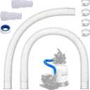1.5" x 16" Pool Sand Filter Pump Hose for Intex & Coleman Above Ground Pools - with Pool Hose Adapter Replacement Fits Hayward Pump,Skimmer & Saltwater Systems (2, White)