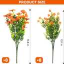 16 Bundles Artificial Mums for Outdoors Garden Home Decoration Fake Mums Decoration UV Resistant Lifelike Faux Silk Daisy for Outside Home Planter Front Porch Patio Thanksgiving Decor Thanksgiving