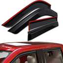 KitsPro Side Window Rain Guards for 2019-2024 Chevy Chevrolet Silverado & GMC Sierra 1500 2500 3500 (ONLY FIT Crew Cab), Gloss Black Tape-On Window Deflectors Vent Visors, Set of 4