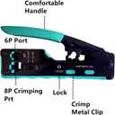 RJ45 Pass Through Crimp Tool Kit Ethernet Crimper Cat5 Cat5e Cat6 Cat6A Cat7 Crimping Tool Kit for RJ45 RJ11, Wire Stripper