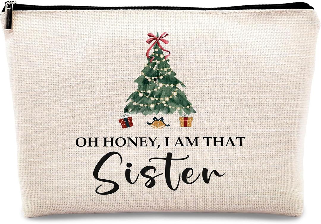 kdqua Sister Gifts Makeup Bag, Best Sisters Gifts for Christmas from Bother, Sister Gift for Christmas Birthday from Sisters Bags Zipper Pouch Travel Organizer Toiletry Bag Cosmetic Bags