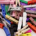 2 x (Pack of 128) Mini Wooden Colored clothespins White