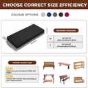 Outdoor Bench Cushion Waterproof and Fade Resistant Non-Slip Patio Furniture Bench Pad Cushion with Adjustable Strap for Garden, Indoor, Porch Swing, 45 x 18 x 3 Inch, Black