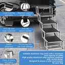 Deergym Dog Stairs for Large Dogs - 5 Step Wide 16in High 34in Foldable Dog Ramp for Car Non-Slip Surface Support up to 230lbs - Suitable for SUV,Truck, Sofas, Bed