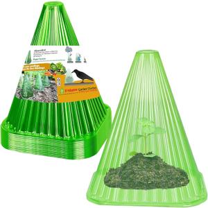 Garden Cloches,20 Pack Reusable Plant Bell Cover,Bell Jar Cloches for Protection Against Sun, Frost, Snails Etc. (Green)
