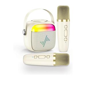 LENRUE Karaoke Machine for Kids, Birthday Gifts for Girls Boys with Wireless Microphone, Led Lights, Portable Bluetooth Speaker for Home, Family, Party (2MIC)