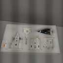 Christmas Village Sets- 13 Pieces Indoor Christmas Decorations, White Ceramic Village Houses Set of 4 with 7 Trees & 2 Deer, Mantel & Room & House Table Decor, Farmhouse Rustic Holiday Decor