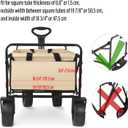 Universal Folding Wagon Push Handle Attachment (19 7/8 Inch/50.5cm Outer Width and 18 3/4 Inch/47.5cm Inside Width)-Adjustable Push/Pull Bar for Garden Carts,Can be Fixed on 0.6in/1.5cm Square Tube