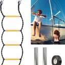 Boat Rope Ladder - Heavy Duty Polyester Line Marine Climbing Rope for Adults Inflatable Boat, Pontoon Boat, Kayak, Canoeing, Motorboat,Load Capacity 600 lbs (4 Steps)