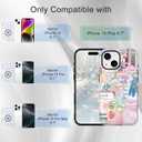 Compatible for iPhone 13 Pro Case Compatible with MagSafe [6ft Drop Tested] Rugged Shockproof Protective Phone Case for Women Girly Pink Cute Bows Florals Fashion Collage Design