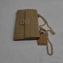 Straw Clutch Purse for Women Designer Evening Handbag Summer Beach Shoulder Crossbody Bag (Chain-color Khaki)