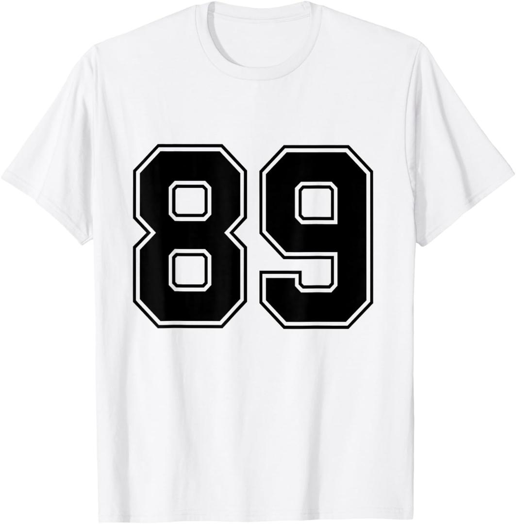 #89 Number 89 Sports. Jersey T-Shirt My Favorite Player #89 T-Shirt, S
