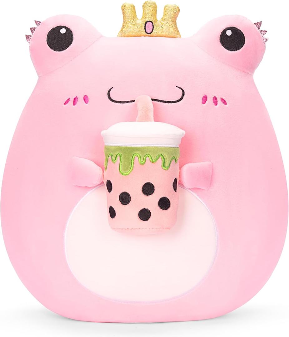 Original 13.5-inch Large Frog Plush Pillow Stuffed Animal Toy,Big Size Cuddle Huggable Cute Soft Toys Fat Kawaii Pillows Plushie,Gift for Kids Girls