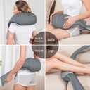 Snailax Cordless Neck Massager, Shiatsu Back Shoulder Massager with Heat, Portable Rechargeable Massagers for Neck and Back Pain Relief, Electric Massager Pillow, Gift for Women,Men(Grey)