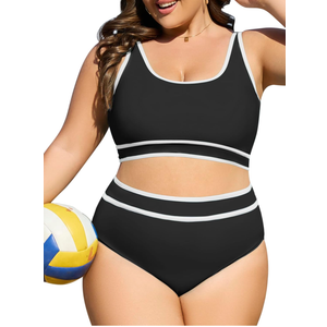 American Trends Womens Plus Size Bikini Swimsuit High Waisted Swimsuits Bathing Suit 2 Piece Tummy Control, 12-13 y